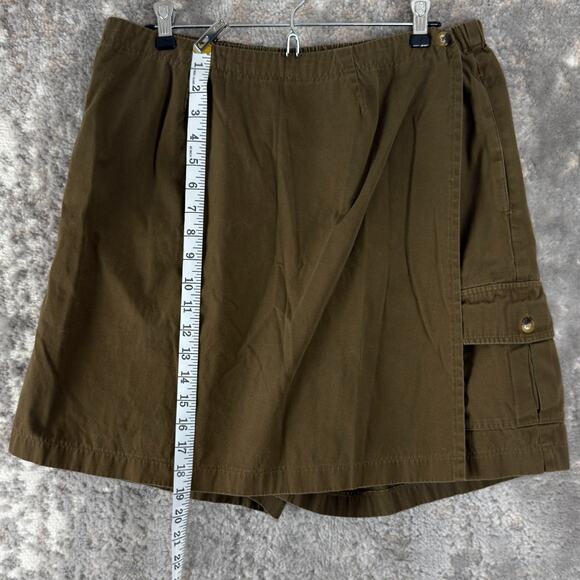 Orvis Size 14 Cargo Shorts Brown Casual Pull On Elastic Waist Cotton - Picture 2 of 9